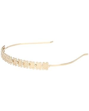 Red(V) Flower Embellished Headband - Natural