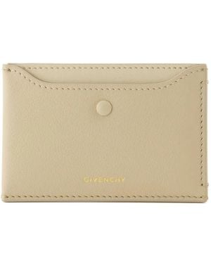 Givenchy Day Embossed-Logo Leather Card Holder - Natural
