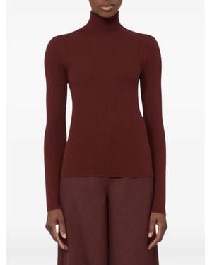Max Mara High-Neck Wool Sweater - Purple