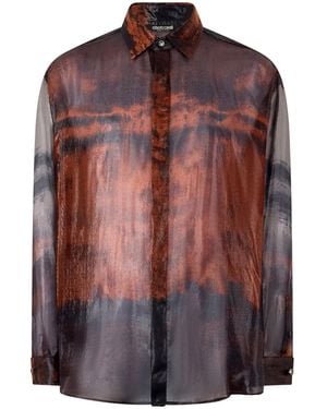 Roberto Cavalli Garment-Dyed Effect Shirt - Brown