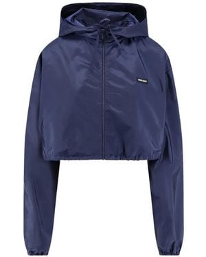 Miu Miu Jacke Aus Recyceltem Nylon - Blau