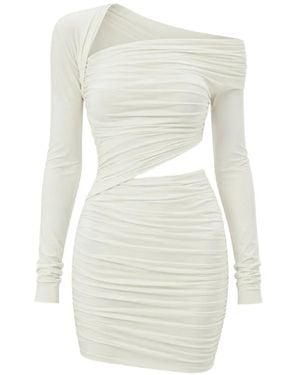 Amazuìn Pat Cut-Out Ruched Mini Dress - White