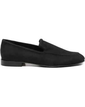 Canali Herringbone-Pattern Loafers - Black