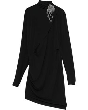 Amen Asymmetrisches Kleid mit Kristallverzierung - Schwarz