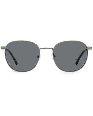 Lacoste Striped Enamel Oval-Frame Sunglasses - Grey