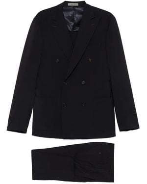 Corneliani Peak-Lapel Double-Breasted Suit - Black