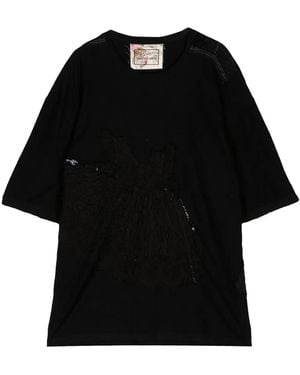 By Walid Sinbad Patchwork Cotton T-Shirt - Black