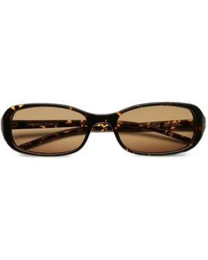 Chimi Code Tortoiseshell-Effect Oval-Frame Sunglasses - Brown