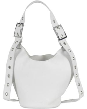 Dondup Bolso Hobo Con Ojales - Blanco