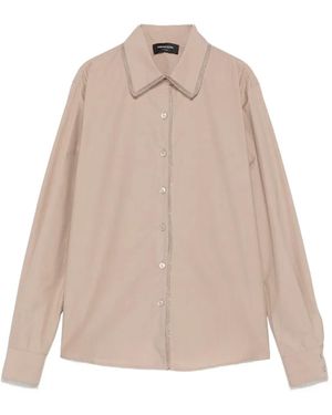 Fabiana Filippi Beaded-Trim Long-Sleeve Shirt - Natural
