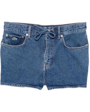 Lacoste Logo-Embroidered Denim Shorts - Blue
