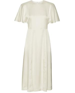 ROTATE BIRGER CHRISTENSEN Satin Slit Midi Dress - White