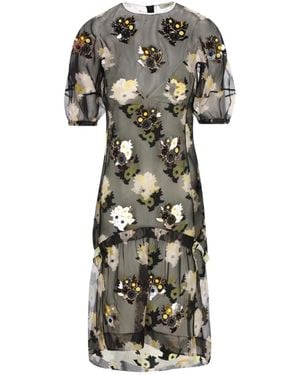 Fendi Floral-Print Silk Midi Dress - White