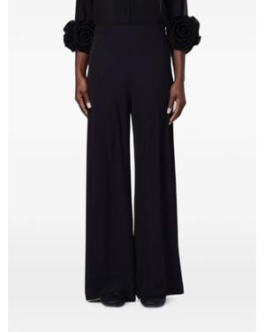 Hanita Crepe Wide-Leg Trousers - Black