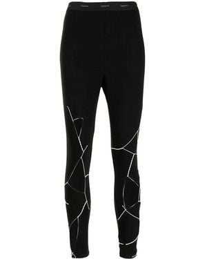 Yohji Yamamoto Leggings Con Stampa - Nero