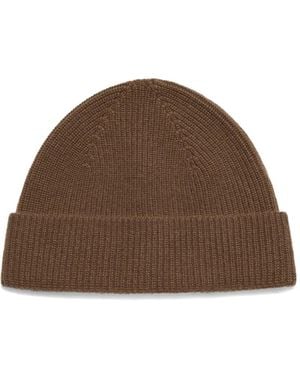 ZEGNA Cashmere Beanie Hat - Brown