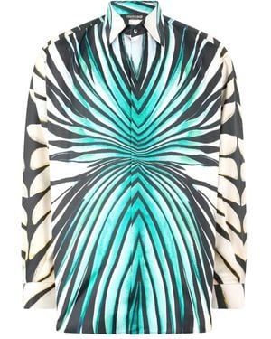 Roberto Cavalli Printed Button-Up Shirt - Green