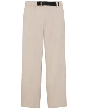 Calvin Klein Belted Panelled Straight-Leg Trousers - White