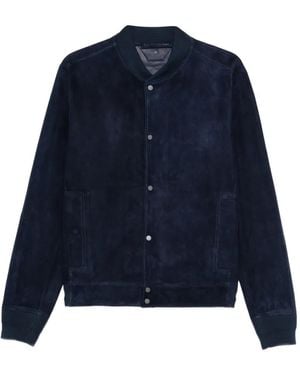 Salvatore Santoro Suede Bomber Jacket - Blue
