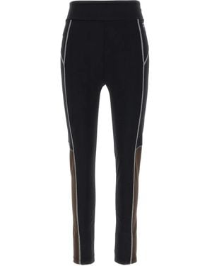 Fendi Contrast-Stitching Leggings - Blue
