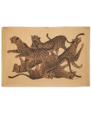 Saint Laurent Schal Mit Leoparden-Print - Natur
