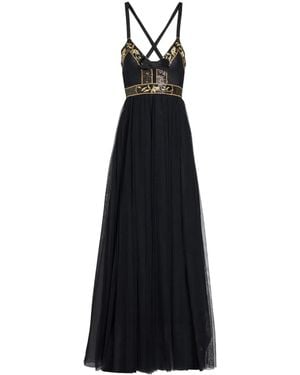 Giambattista Valli Tulle Beaded Bow Gown - Black