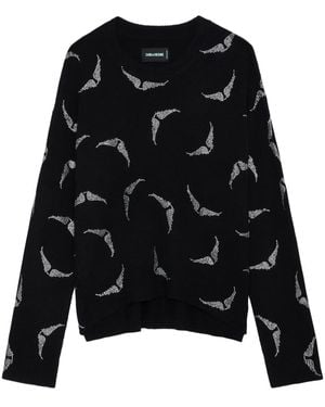 Zadig & Voltaire Strass Wings Cashmere Crewneck Jumper - Black