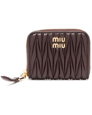 Miu Miu Cartera de matelassé - Marrón