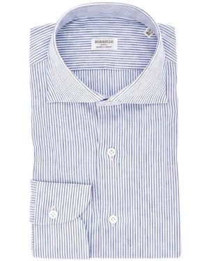 Borriello Striped-Pattern Shirt - Blue