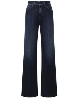 Dondup Logo-Patch Wide-Leg Jeans - Blue