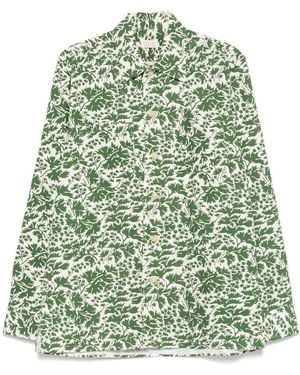 Fursac Hemd Mit Blatt-Print - Grün