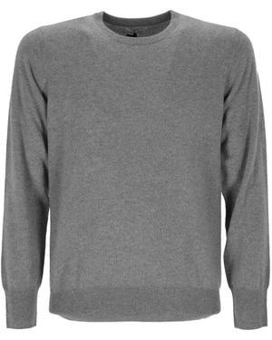 Soft Goat Jersey Con Cuello Redondo - Gris
