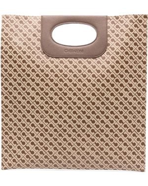 Gherardini Piattina Logo-Pattern Tote Bag - Natural