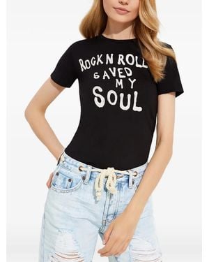 One Teaspoon Fitted Printed Cotton T-Shirt - Black