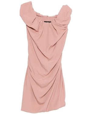 Vivienne Westwood Ruched Mini Dress With Sculptural Off-Shoulder Neckline - Pink