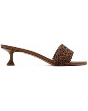AMINA MUADDI Andreea Raffia Sandals - Brown