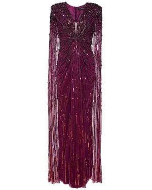 Jenny Packham Lotus Lady Sequin-Embellished Gown - Purple