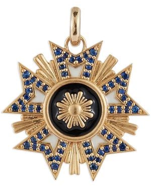 Storrow Jewelry Florence Sapphire Medallion Pendant - Metallic