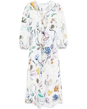 Dorothee Schumacher Floral Power Midi Dress - White