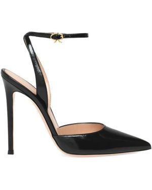 Gianvito Rossi 115Mm Cara Ankle-Strap Heeled Court Shoes - Black