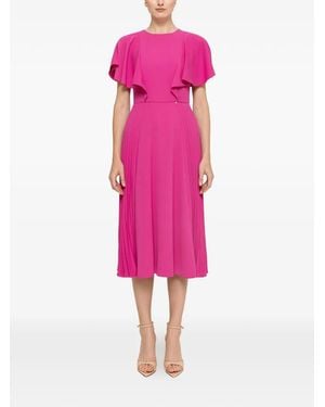 Nissa Ruffled Pleated Midi Dress - Pink