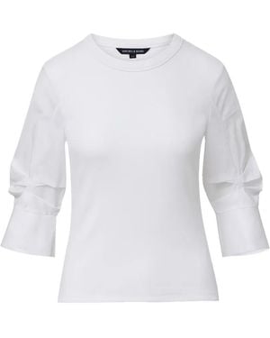 Veronica Beard Junia Ruffled-Sleeve Blouse - White