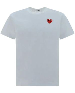 COMME DES GARÇONS PLAY Heart-Patch Cotton T-Shirt - Blue