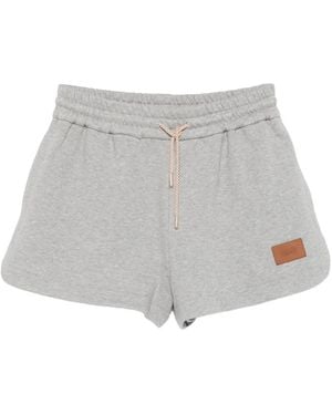 Fendi Logo-Patch Track Shorts - Grey