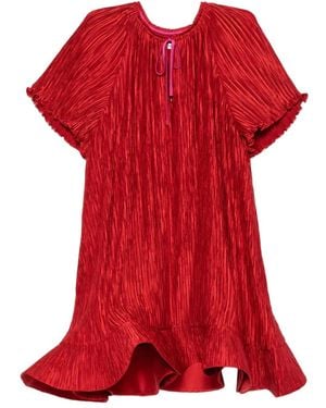 Jonathan Simkhai Plissé Ruffled Mini Dress - Red