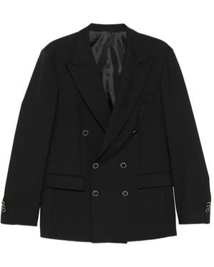 MARSĒM Double-Breasted Palazzo Suit - Black