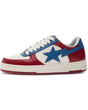 A Bathing Ape Star Panelled Trainers - White