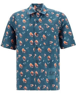 C.P. Company Sponged Poplin Shirt - Blue