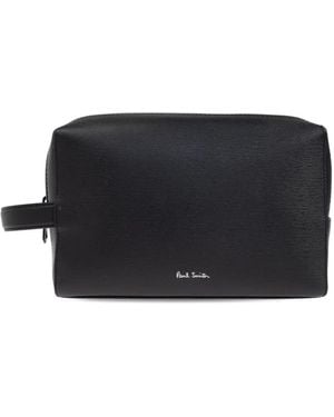 Paul Smith Leather Wash Bag - ブラック