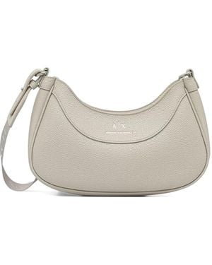 ARMANI EXCHANGE Grained Crescent Crossbody Bag - Gray